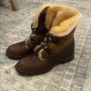 Don Diego Leather Brown Shearling-Lined Women's Boots